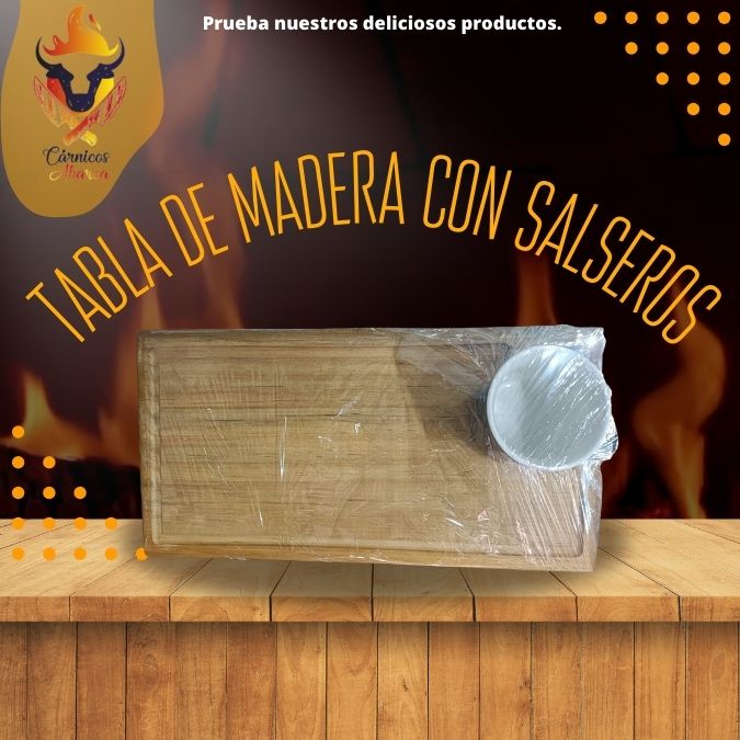 TABLA DE MADERA CON SALSERO / Precio: $199.00