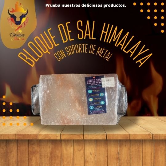 BLOQUE DE SAL HIMALAYA CON SOPORTE DE METAL / Precio: $850.00